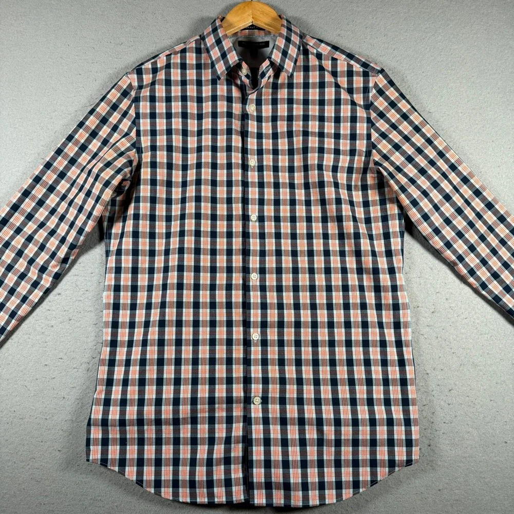Banana Republic Grant Fit Men's Plaid Button Down Shirt Long Sleeve L Non‎ Iron